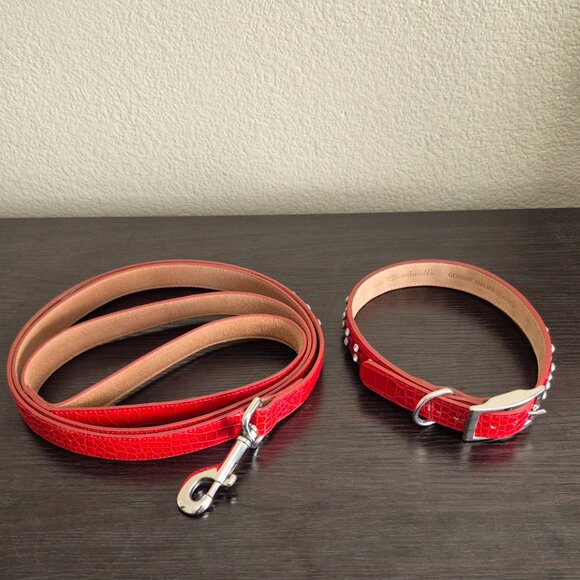 Lady Churchwell's Leather Dog Collar and Leash - Picture 3 of 4